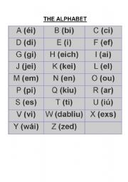 English Worksheet: the abc