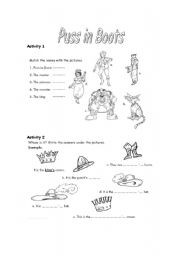 English Worksheet: Puss in Boots