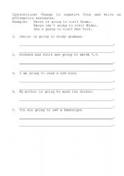 English worksheet: Using going to