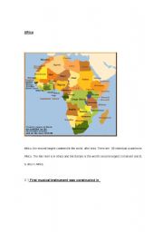 English Worksheet: Africa