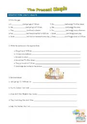 English Worksheet: Present Simple - negative form