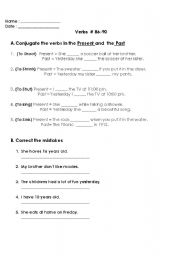 English worksheet: Irregular verbs 