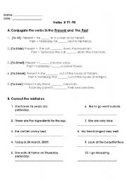 English worksheet: irregula verbs continued