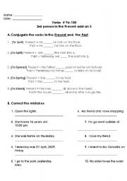 English worksheet: irreular verbs 