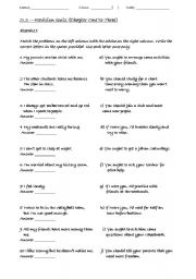 English Worksheet: Giving Advice