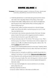 English worksheet: Home alone 1 video guide