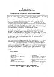 English Worksheet: home alone 1 reading comprehension activity