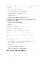 English Worksheet: home alone dialogue