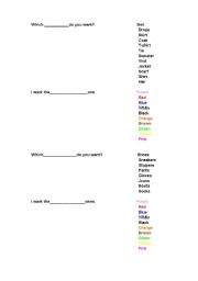 English Worksheet: dialogs about clothes
