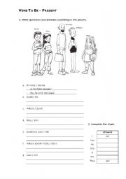 English Worksheet: Verb To Be - Present