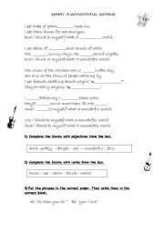 English Worksheet: -Song- 