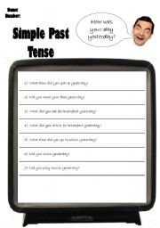 English worksheet: simple past