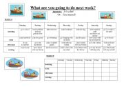 English Worksheet: A game used to practise going to structure. Student B