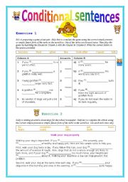 English Worksheet: Condiontional Sentences type 1 exercises with key