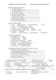 English Worksheet: Countable and Uncountable revision