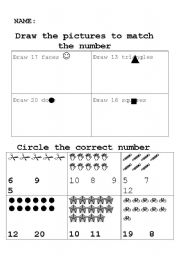 English Worksheet: maths numbers