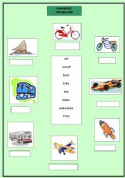 English worksheet: Transport 