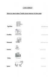 English worksheet: Countries