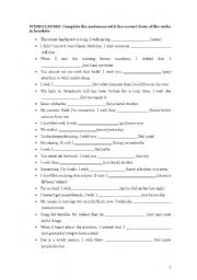 English Worksheet: wish clauses