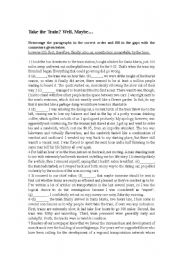 English Worksheet: Take the train well maybe