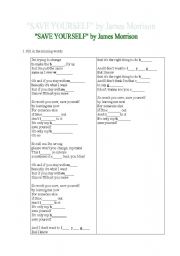 English worksheet: James Morrison Save yourself