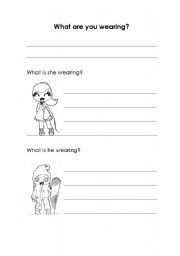 English Worksheet: What are you wearing?