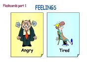 English Worksheet: FEELINGS - flashcards pt. 1