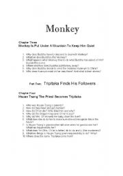 English worksheet: Monkey: Journey to the West Chapters 3 and 4