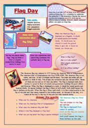 English Worksheet: Flag Day in the USA