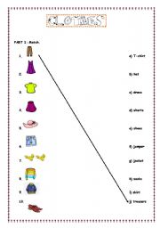 English Worksheet: clothes