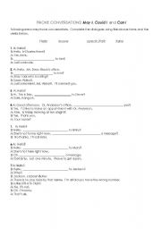 English Worksheet: Basic Phone Conversations