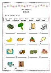 English Worksheet: fruit and vegetables