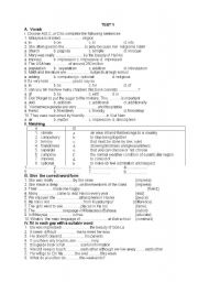 English worksheet: grade 9