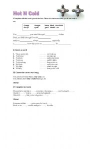 English worksheet: Hot N Cold