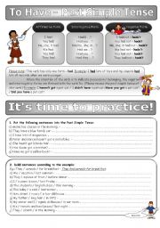 English Worksheet: To Have - Past Simple Tense