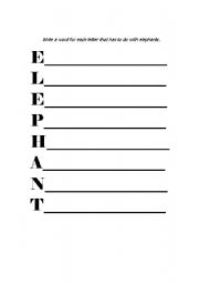 English Worksheet: Elephant Reading Guide