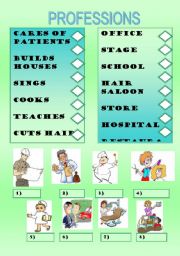 English worksheet: PROFESSIONS