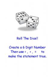 English Worksheet: Roll The Dice!