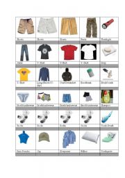 English Worksheet: Clothes for Camp