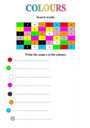 English worksheet: Colours