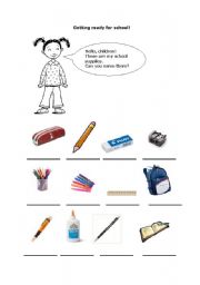 English worksheet: School supplies