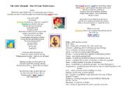 English worksheet: Disneys Little Mermaid - Part of your World Lyrics