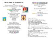 English Worksheet: Disneys Little Mermaid - Part of your World Lyrics