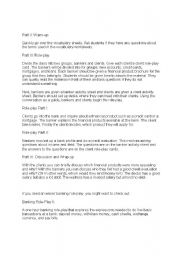 English Worksheet: Banking Lesson