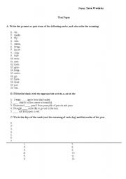 English Worksheet: revision test