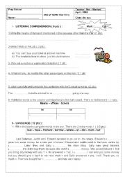 mid of term test 2 for 8th formers