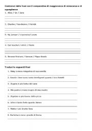 English Worksheet: comparatives