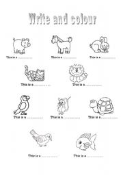 English worksheet: The animals 2