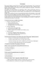 English Worksheet: Discrimination