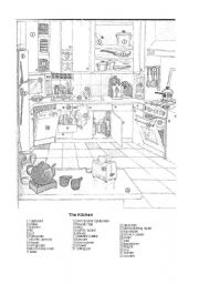 English Worksheet: The kitchen